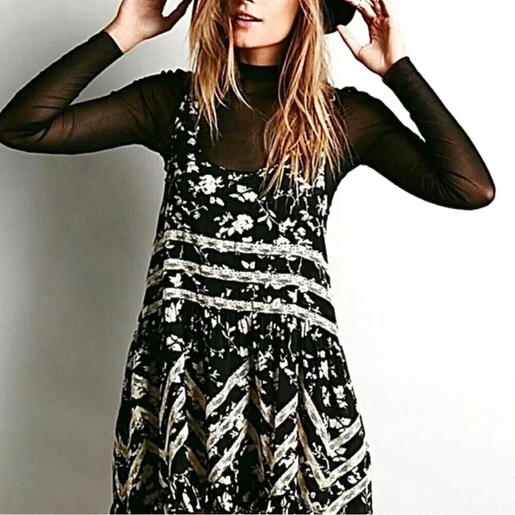 Intimately Free People Voile Lace Trapeze Mini Slip Dress - Picture 5 of 5